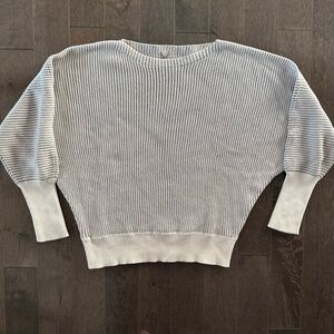 Margaret O'Leary Ribbed Pullover Sweater Batwing Dolman Color Block Cuffs XS‎